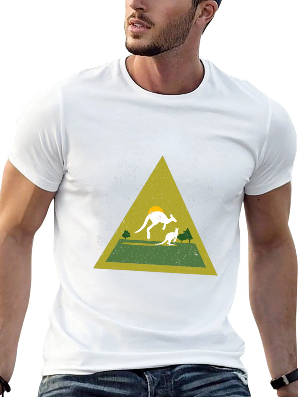 Kangaroo Triangle Graphic Tee - Black