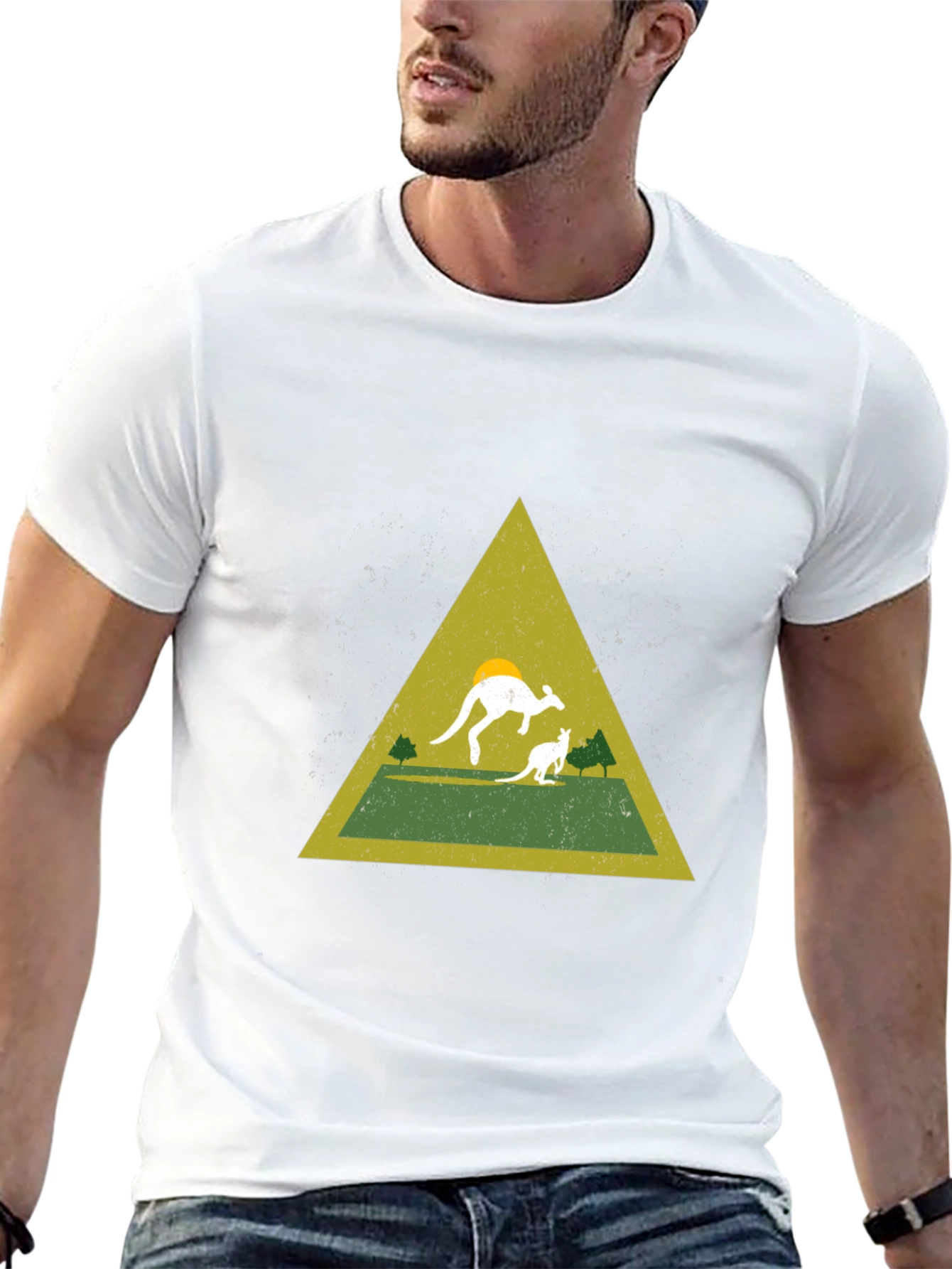 Kangaroo Triangle Graphic Tee - Black