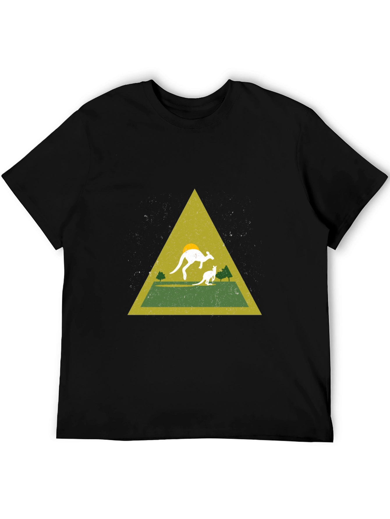 Kangaroo Triangle Graphic Tee - Black