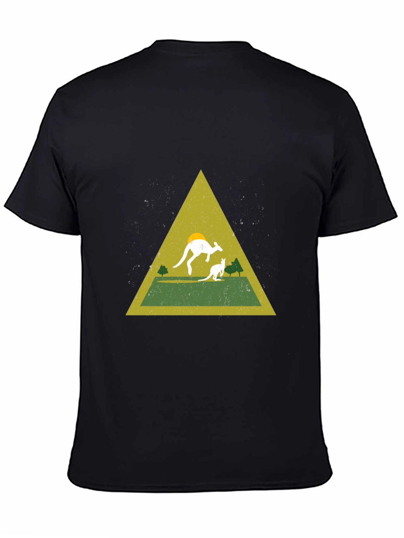 Kangaroo Triangle Graphic Tee - Black