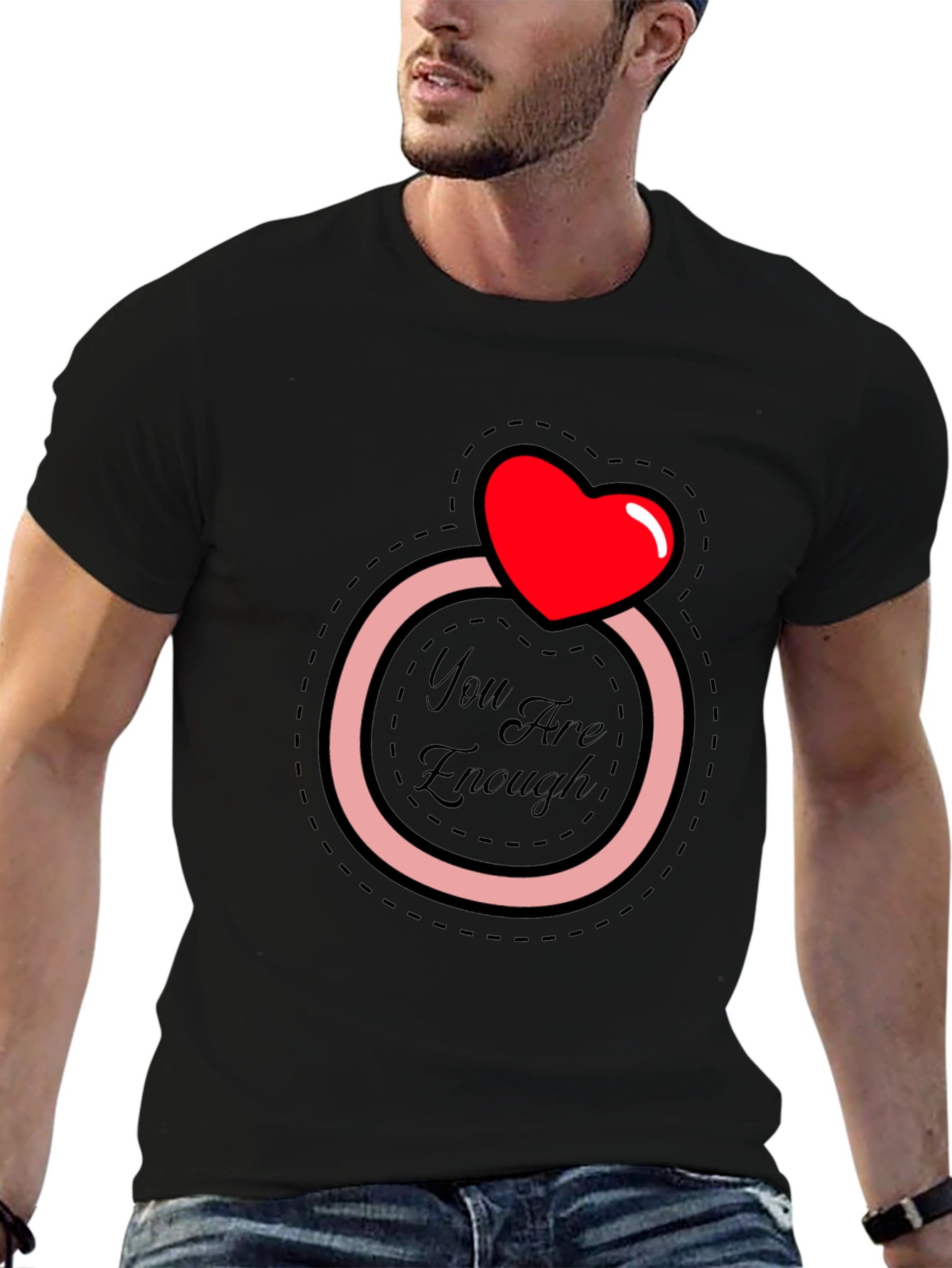 You Are Enough Heart Ring Graphic T-Shirt