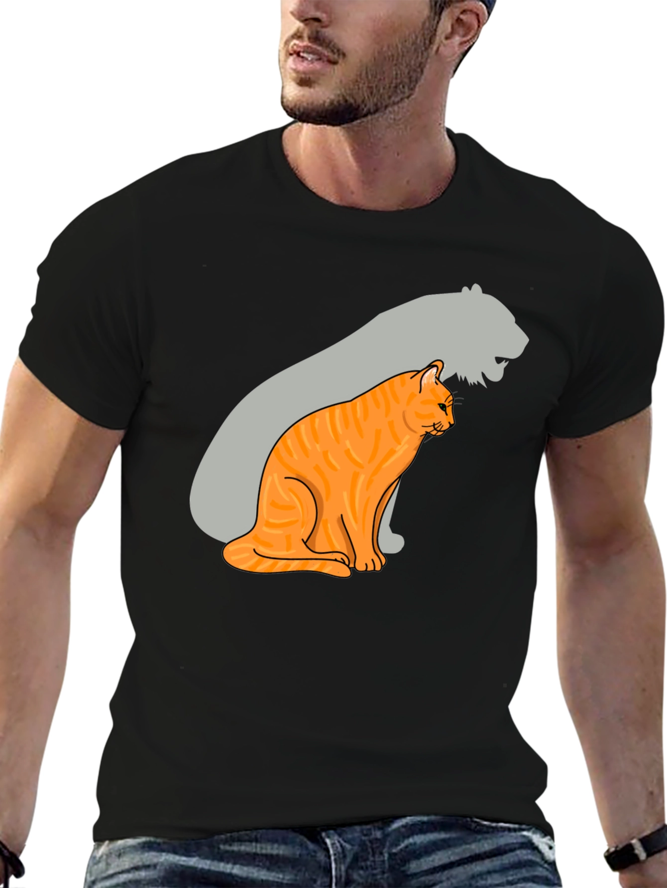 Cat and Tiger Shadow Graphic Tee