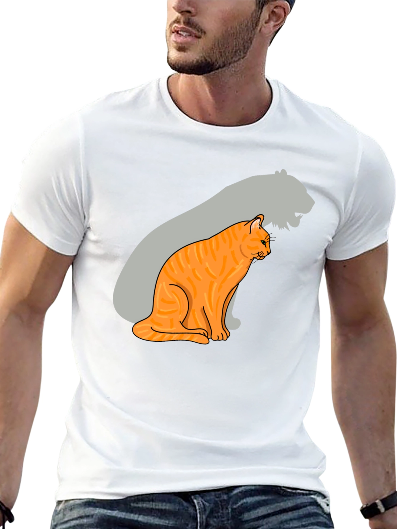 Cat and Tiger Shadow Graphic Tee