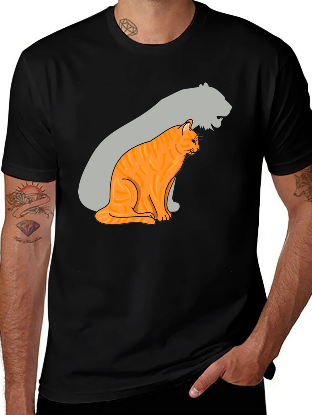 Cat and Tiger Shadow Graphic Tee