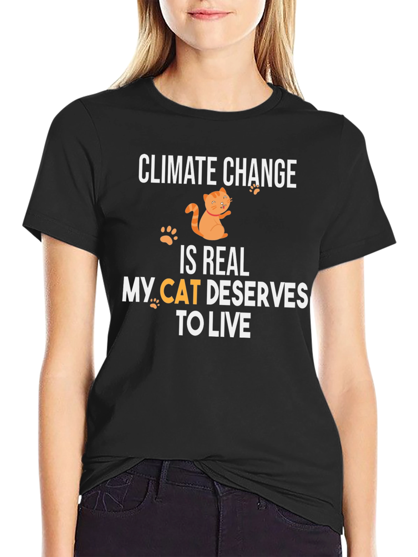Climate Change Cat T-Shirt