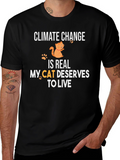 Climate Change Cat T-Shirt