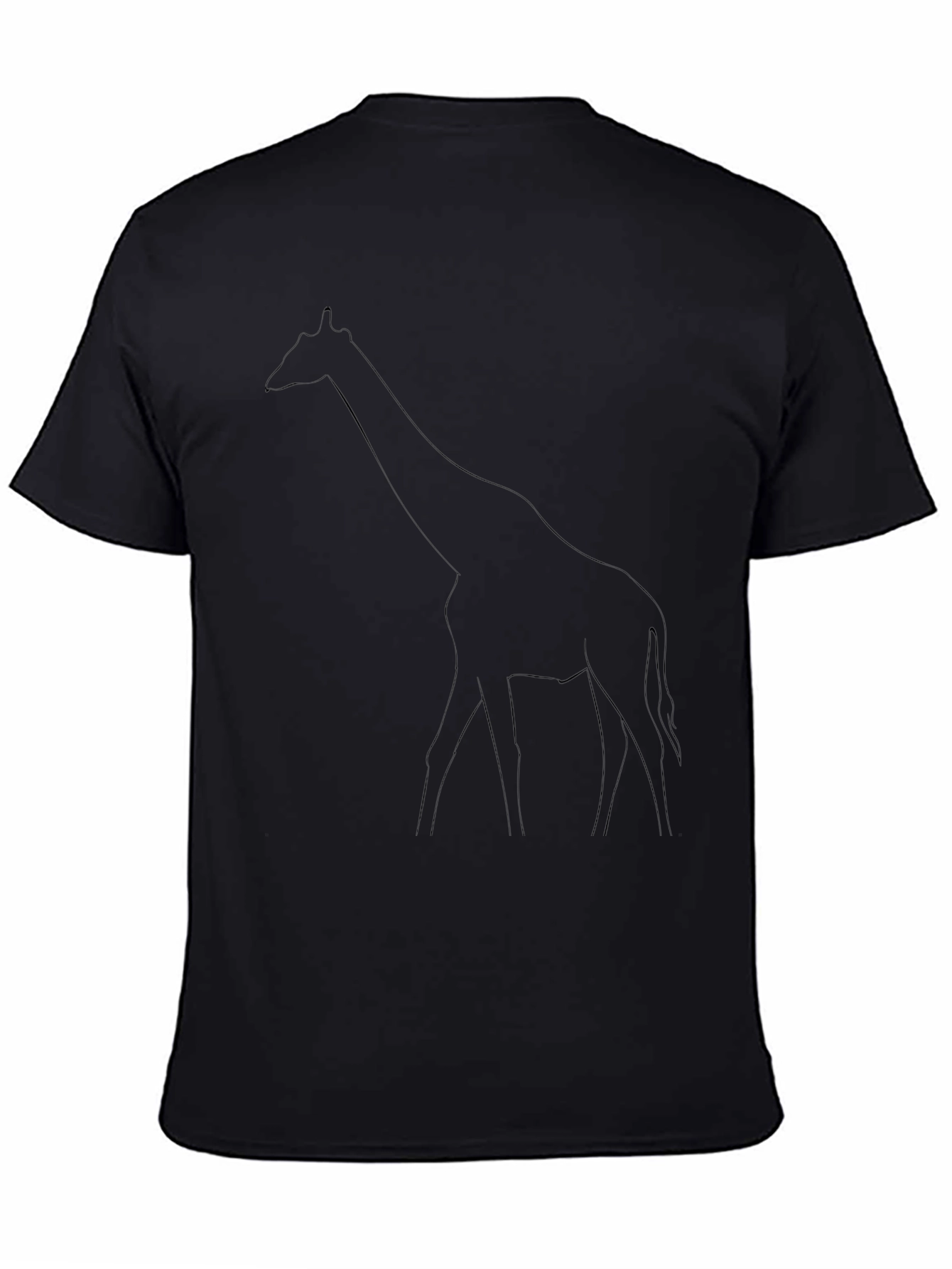 Giraffe Outline Black Tee - Unique Design