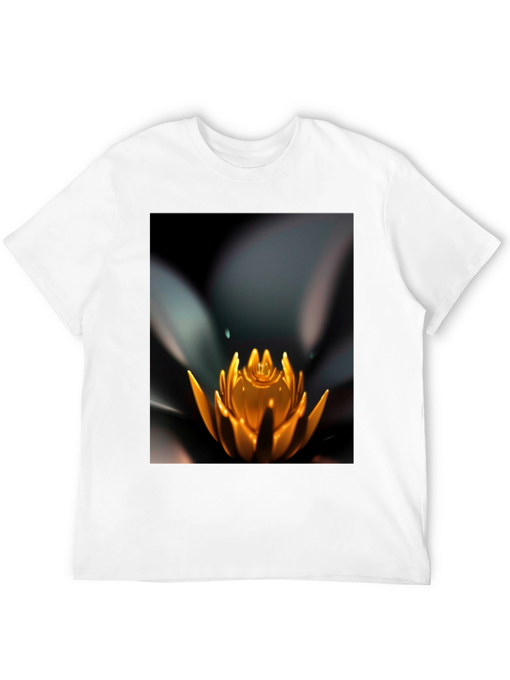 Lotus Flower Graphic Black T-Shirt