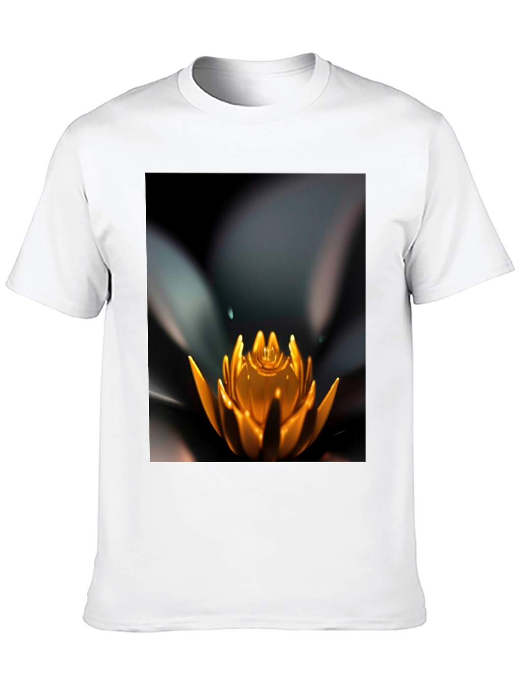 Lotus Flower Graphic Black T-Shirt