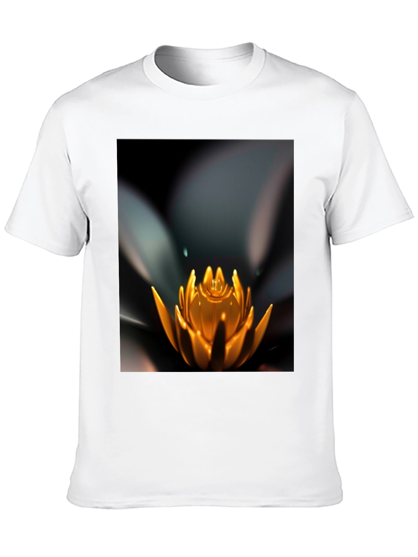 Lotus Flower Graphic Black T-Shirt