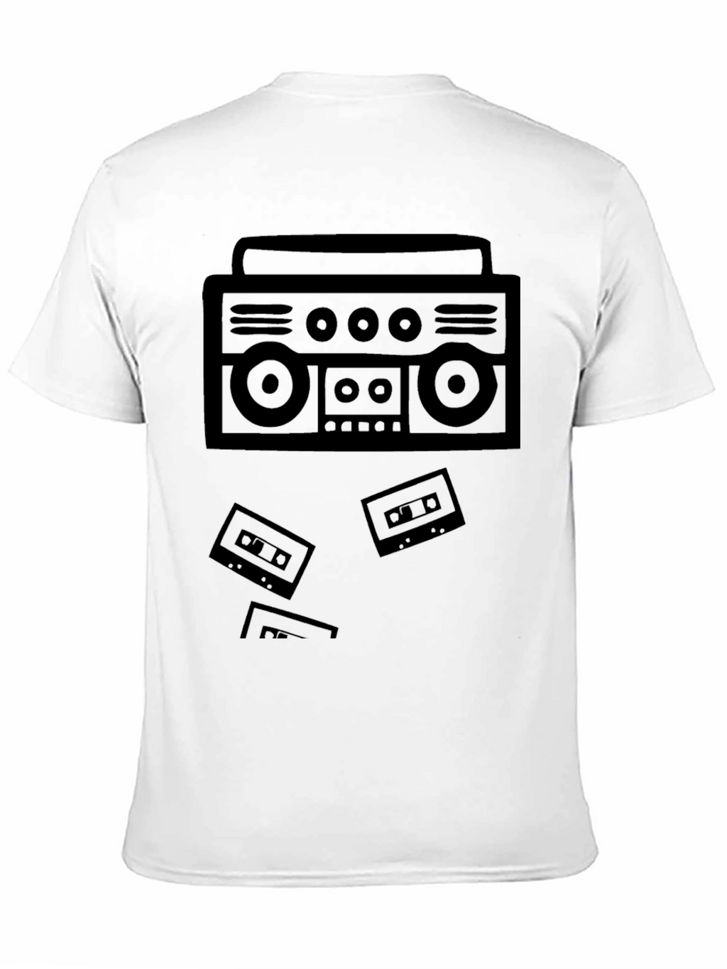 Retro Boombox Cassette Tape Black T-Shirt