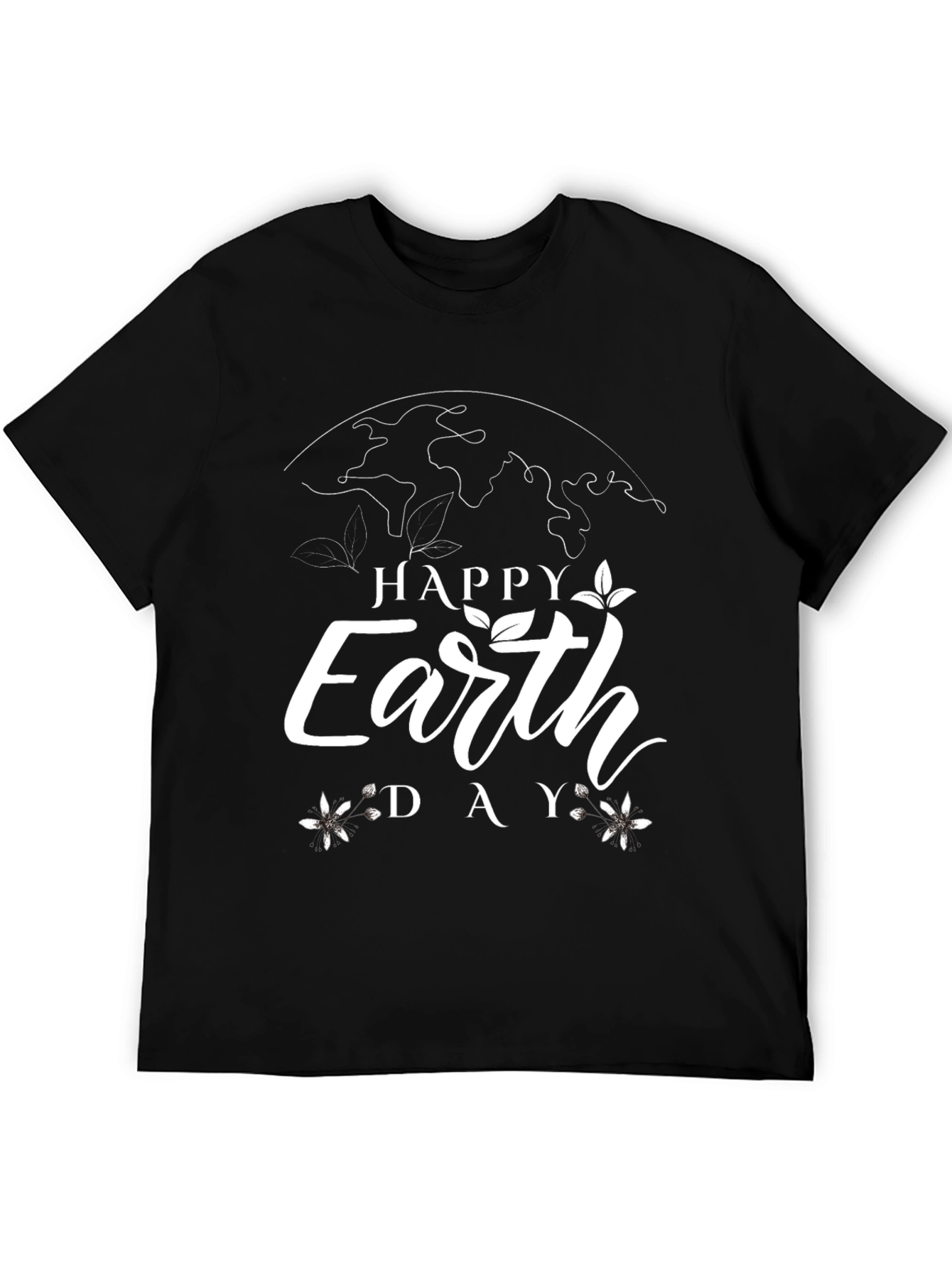 Happy Earth Day Graphic Tee - Black Cotton T-Shirt