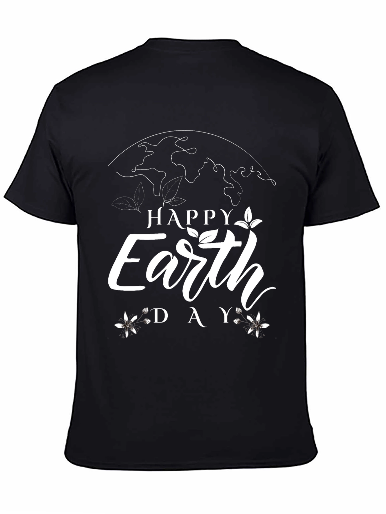 Happy Earth Day Graphic Tee - Black Cotton T-Shirt