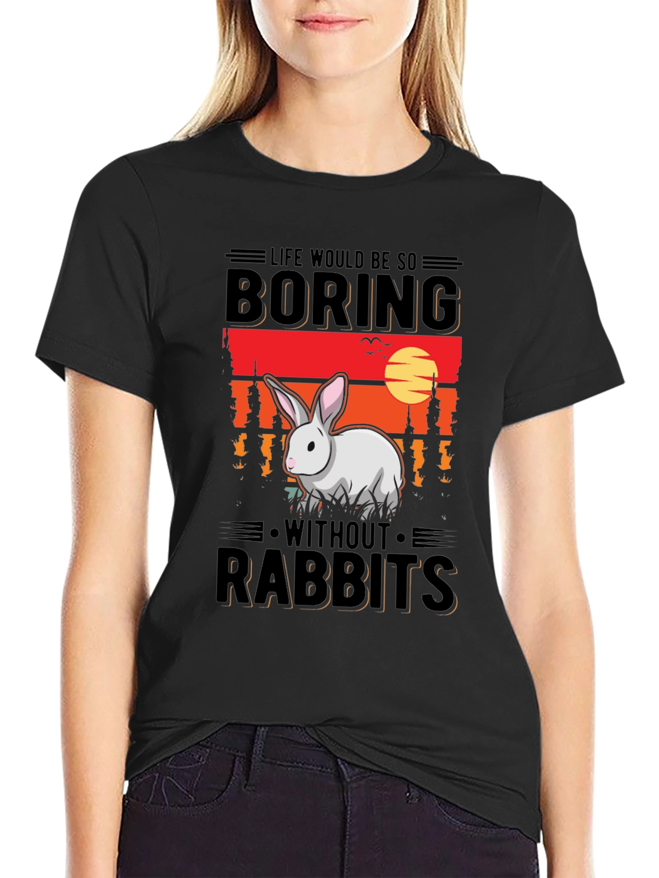 Boring Without Rabbits Graphic Tee