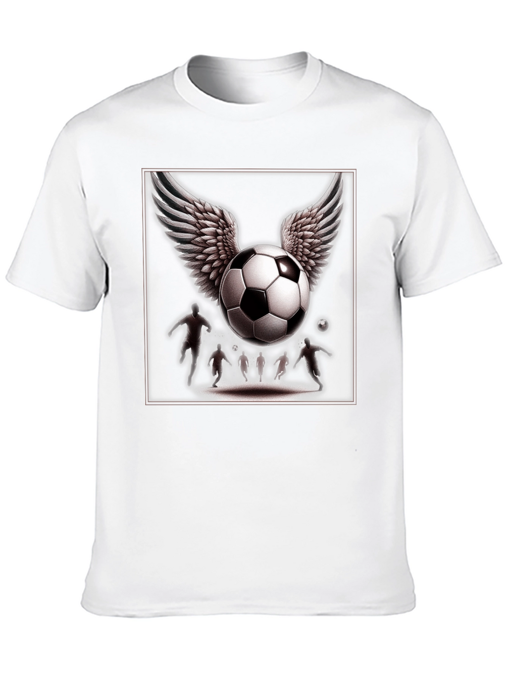 Winged Soccer Ball Graphic T-Shirt - Black
