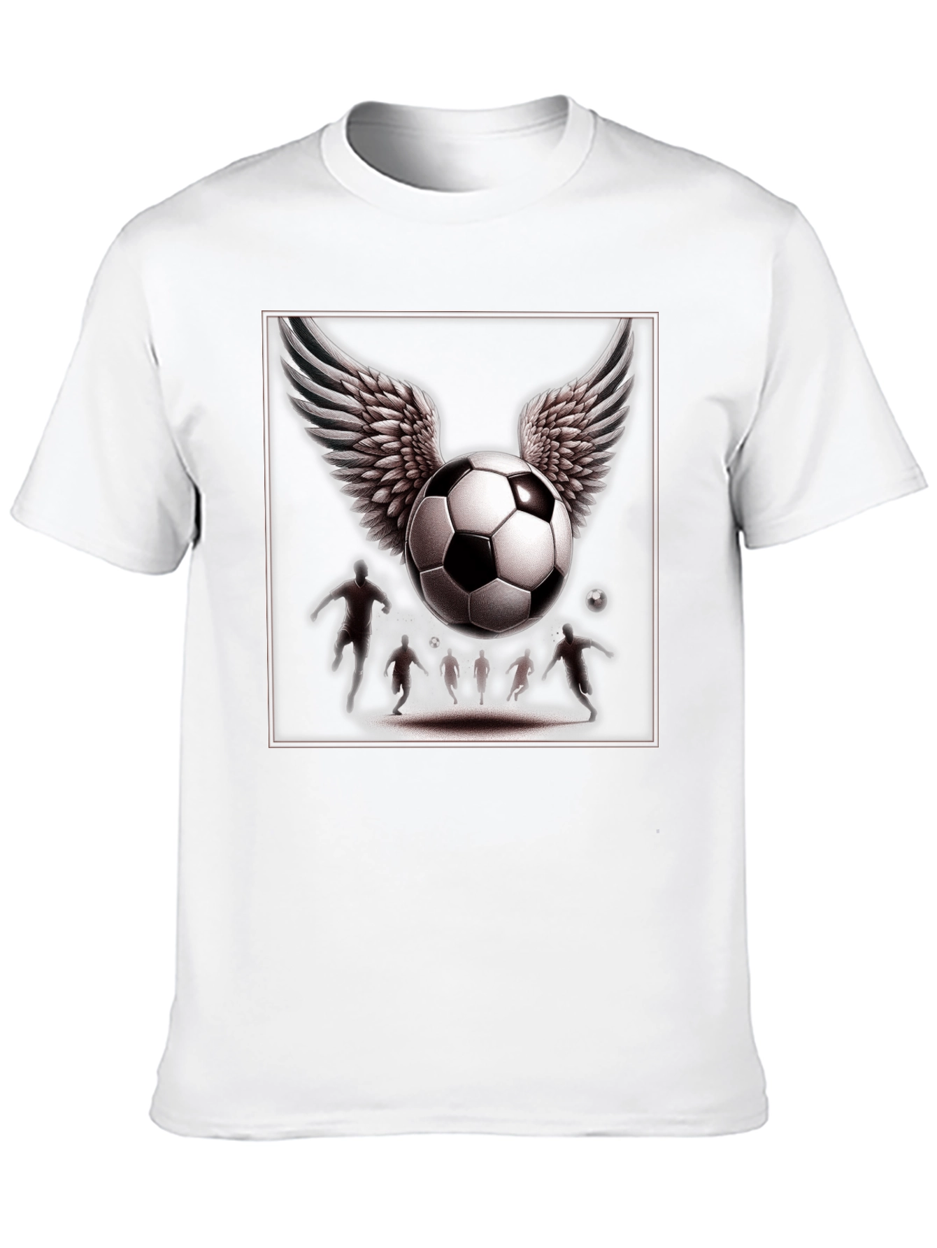 Winged Soccer Ball Graphic T-Shirt - Black