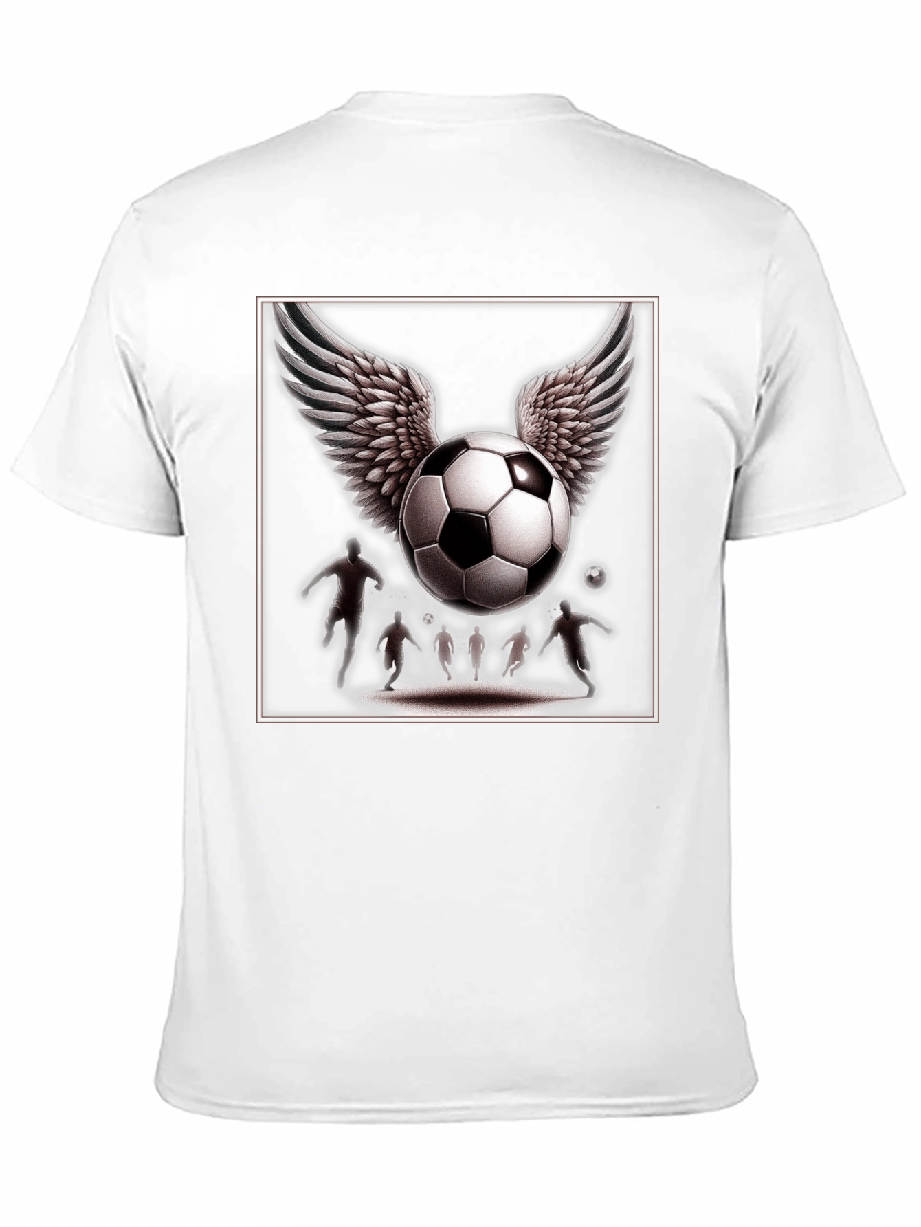 Winged Soccer Ball Graphic T-Shirt - Black