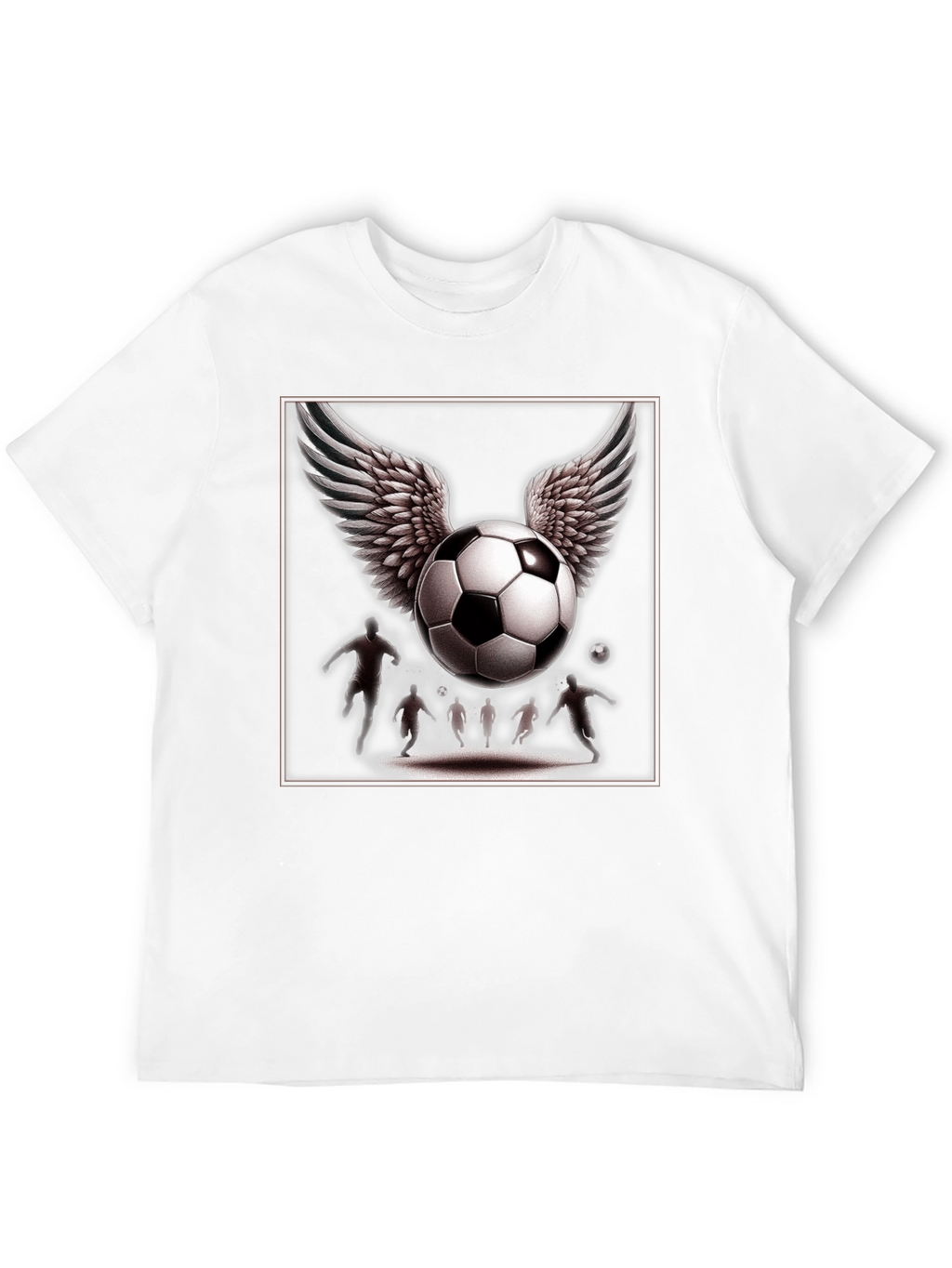 Winged Soccer Ball Graphic T-Shirt - Black