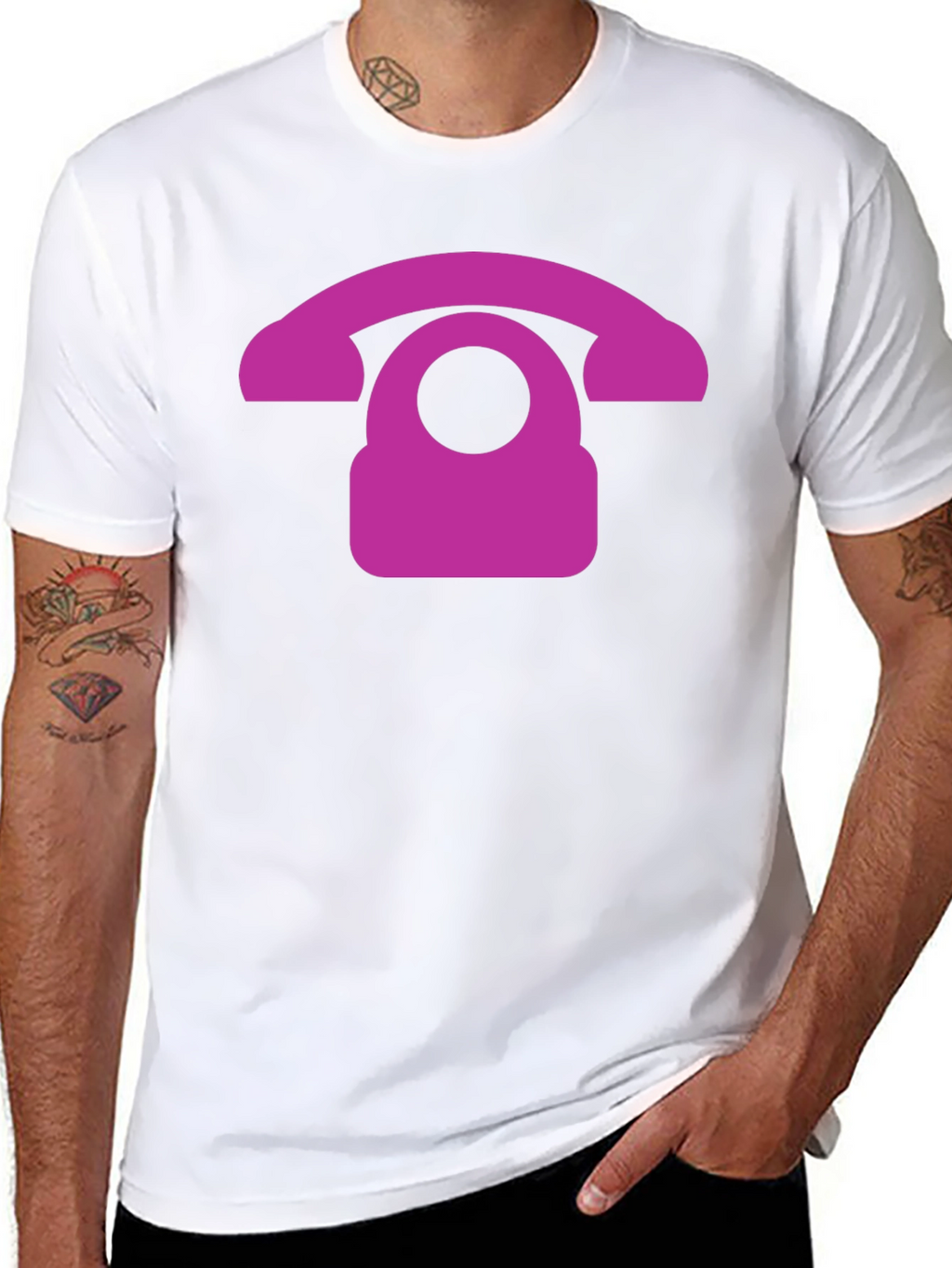 Retro Purple Phone Graphic T-Shirt