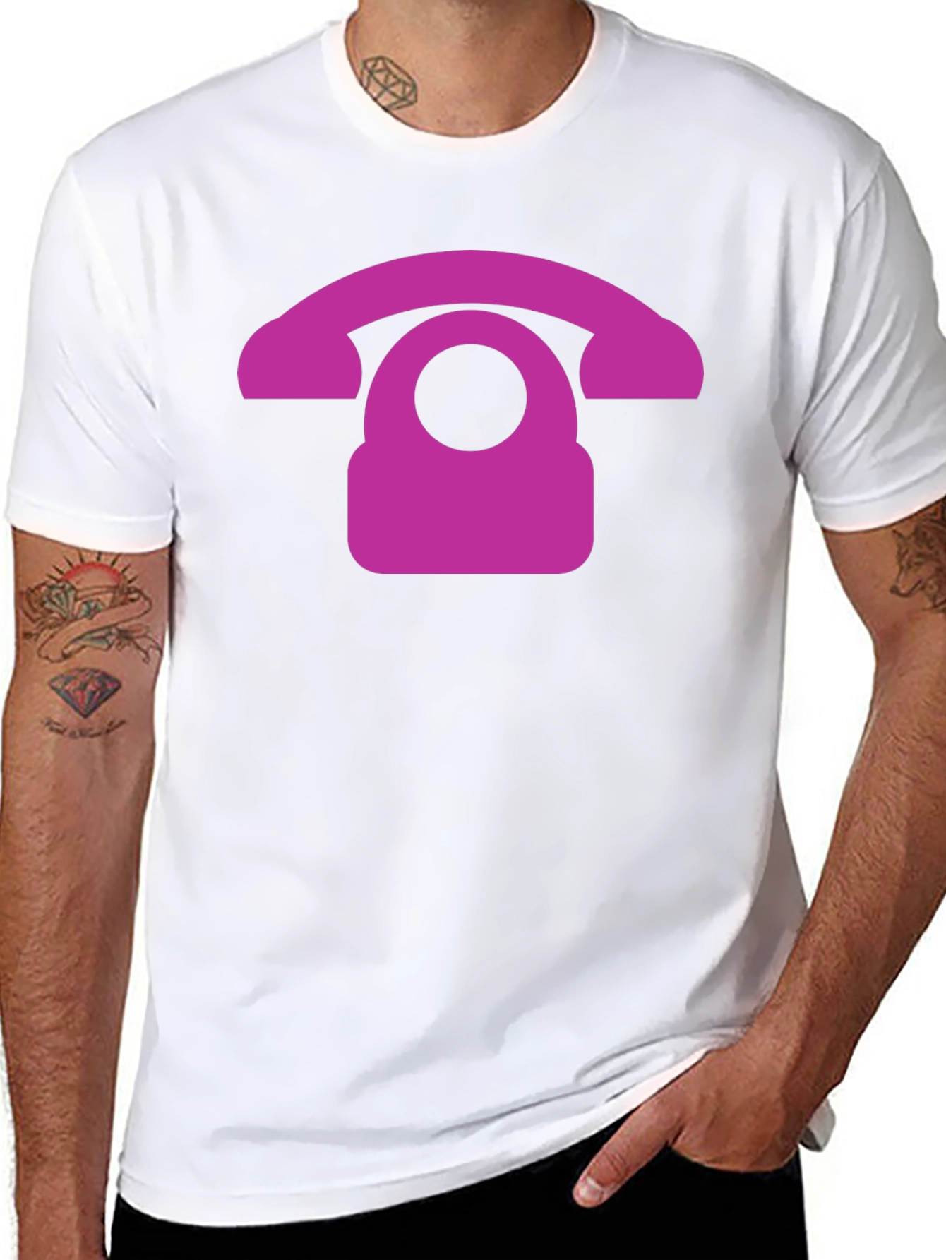 Retro Purple Phone Graphic T-Shirt