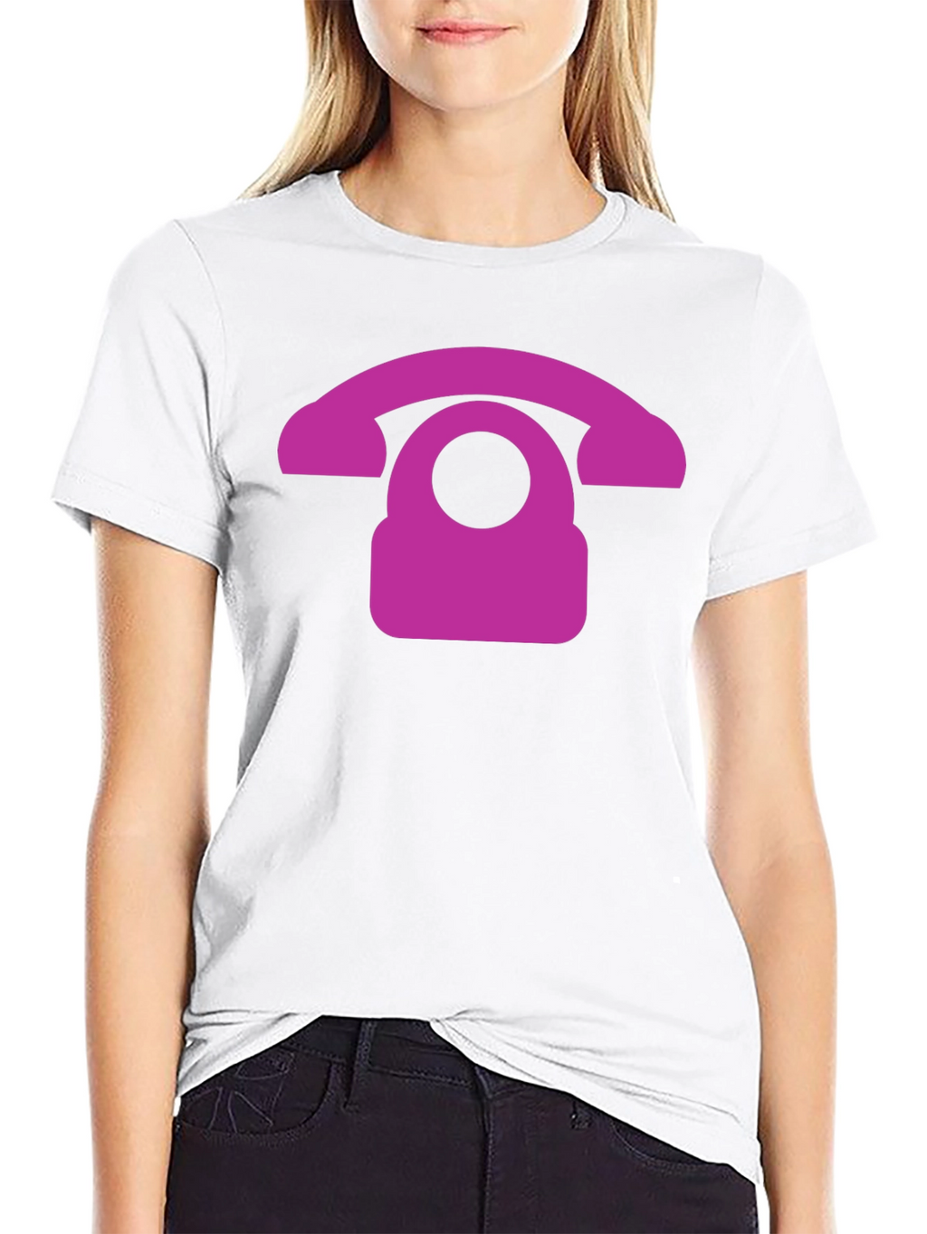 Retro Purple Phone Graphic T-Shirt