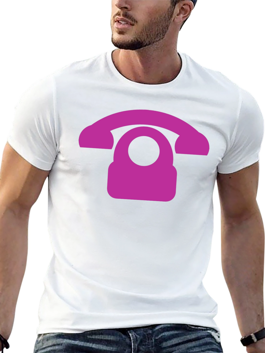 Retro Purple Phone Graphic T-Shirt