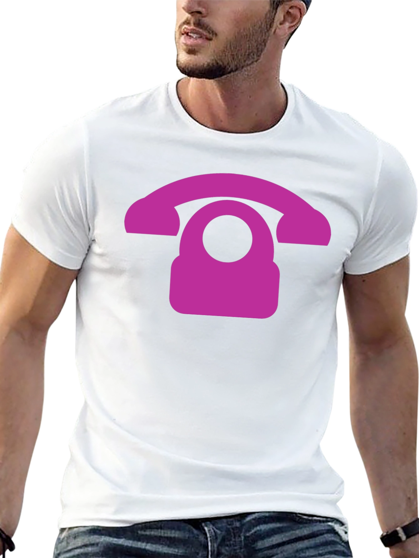 Retro Purple Phone Graphic T-Shirt