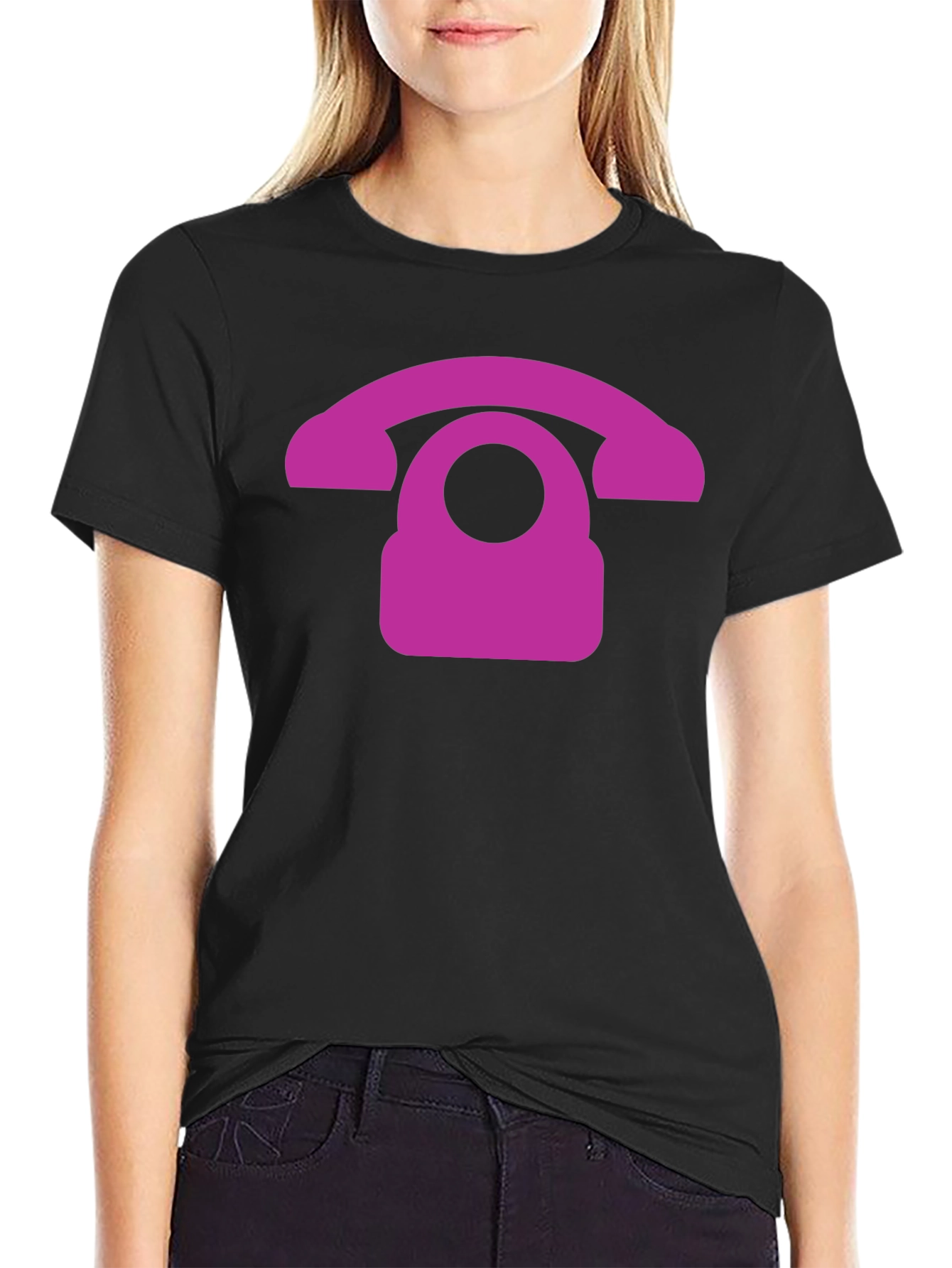Retro Purple Phone Graphic T-Shirt