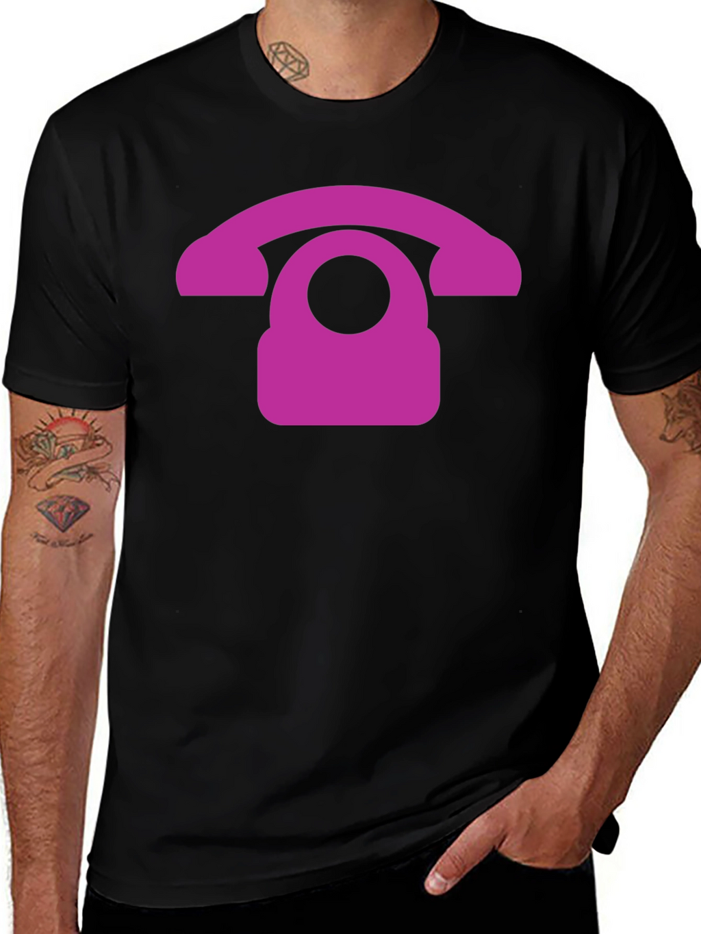 Retro Purple Phone Graphic T-Shirt