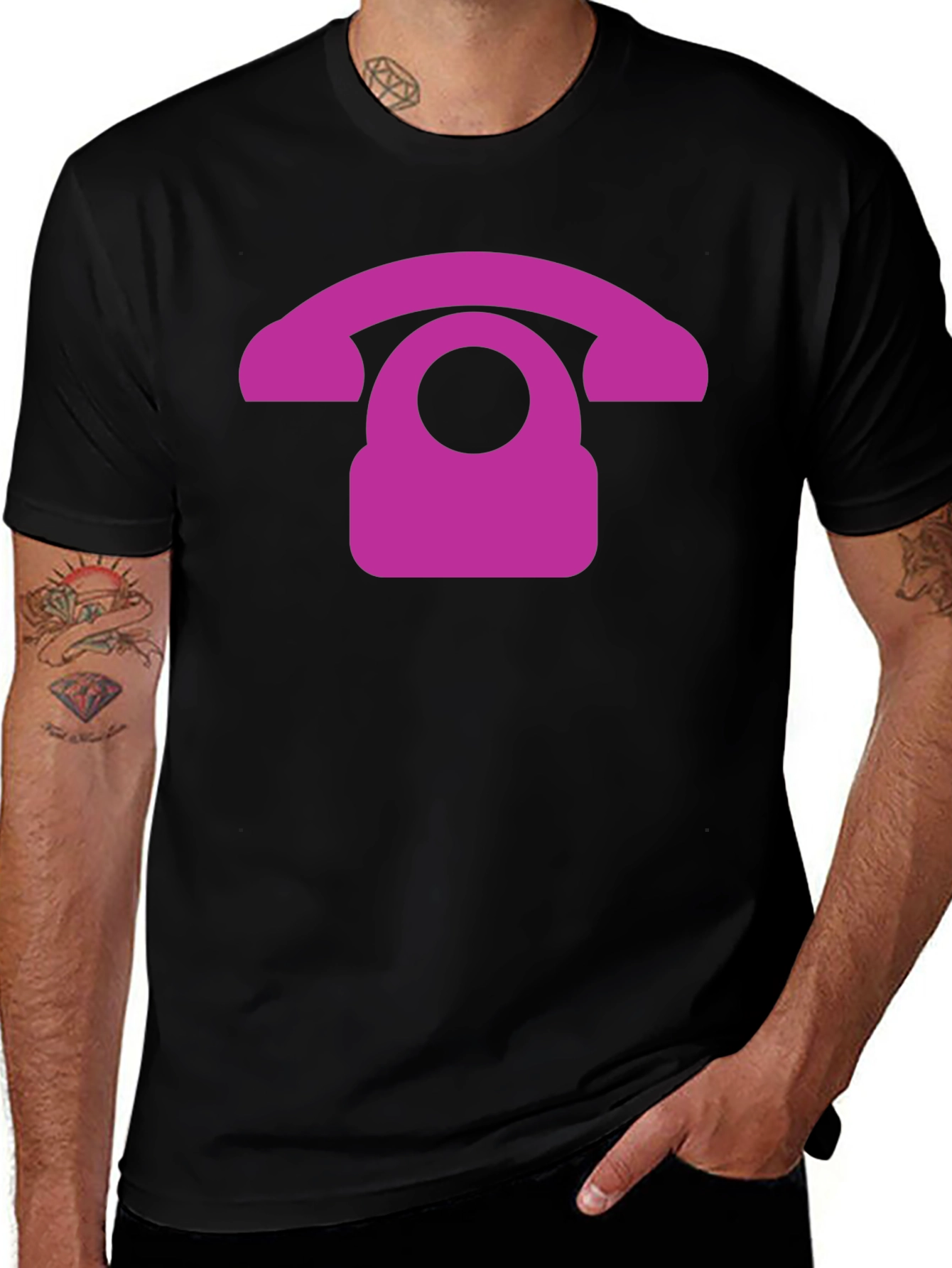 Retro Purple Phone Graphic T-Shirt
