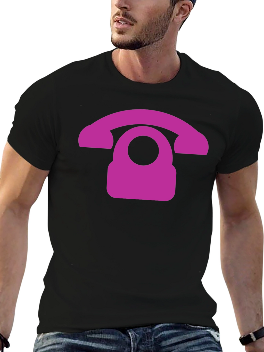 Retro Purple Phone Graphic T-Shirt