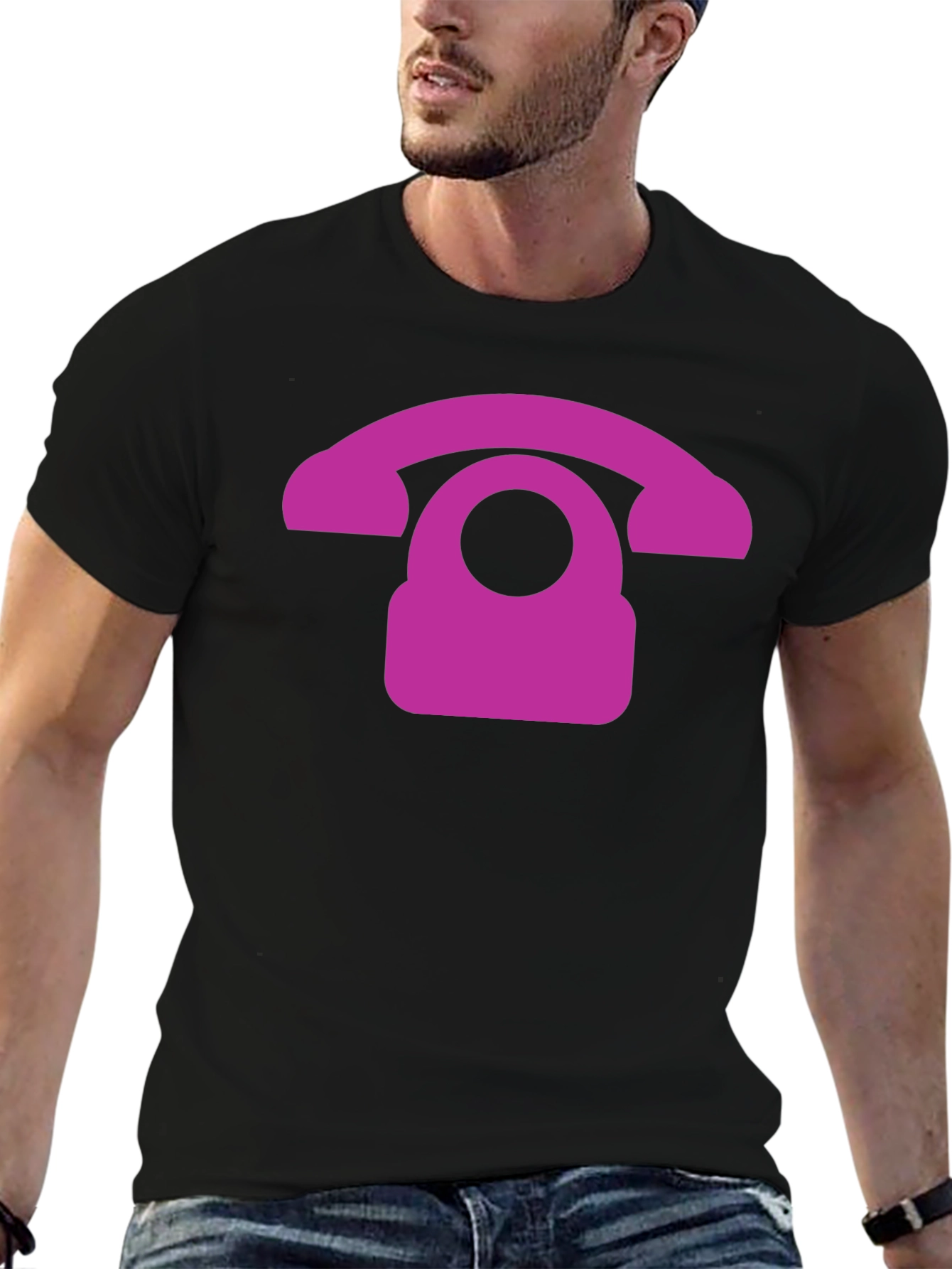 Retro Purple Phone Graphic T-Shirt