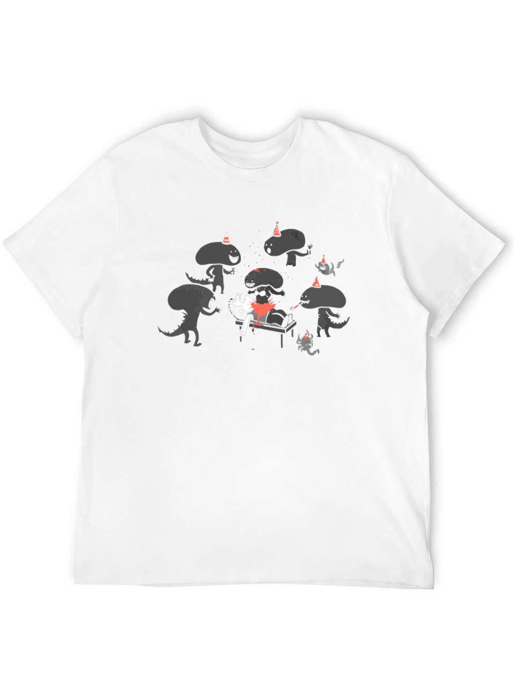 Alien Birthday Party Black T-Shirt