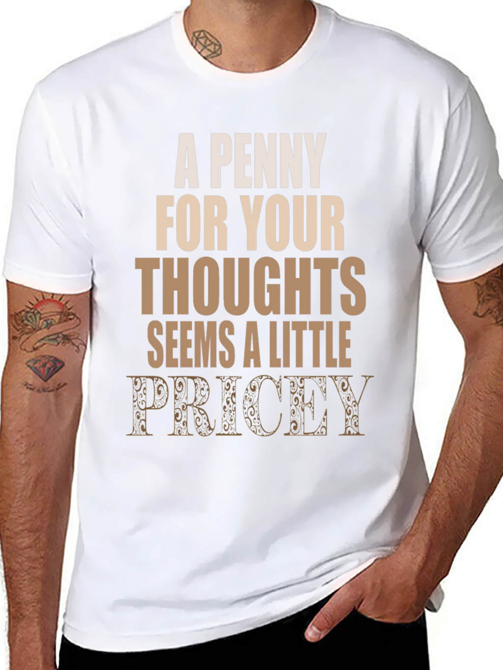 Penny For Your Thoughts Funny Graphic Tee