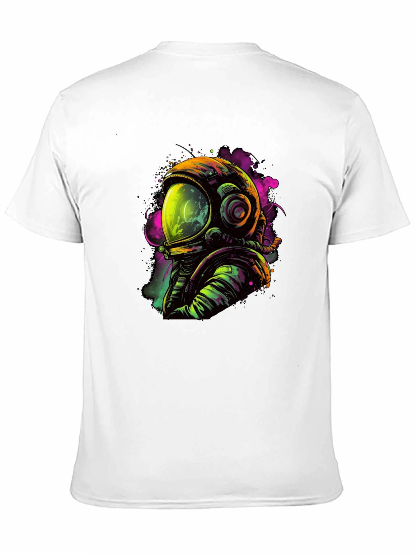 Neon Astronaut Graphic Black T-Shirt