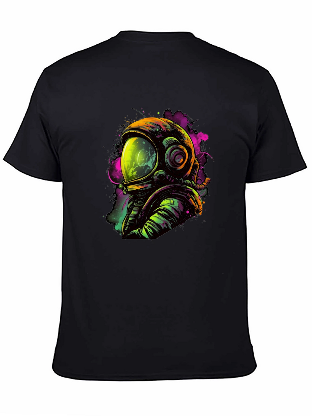 Neon Astronaut Graphic Black T-Shirt