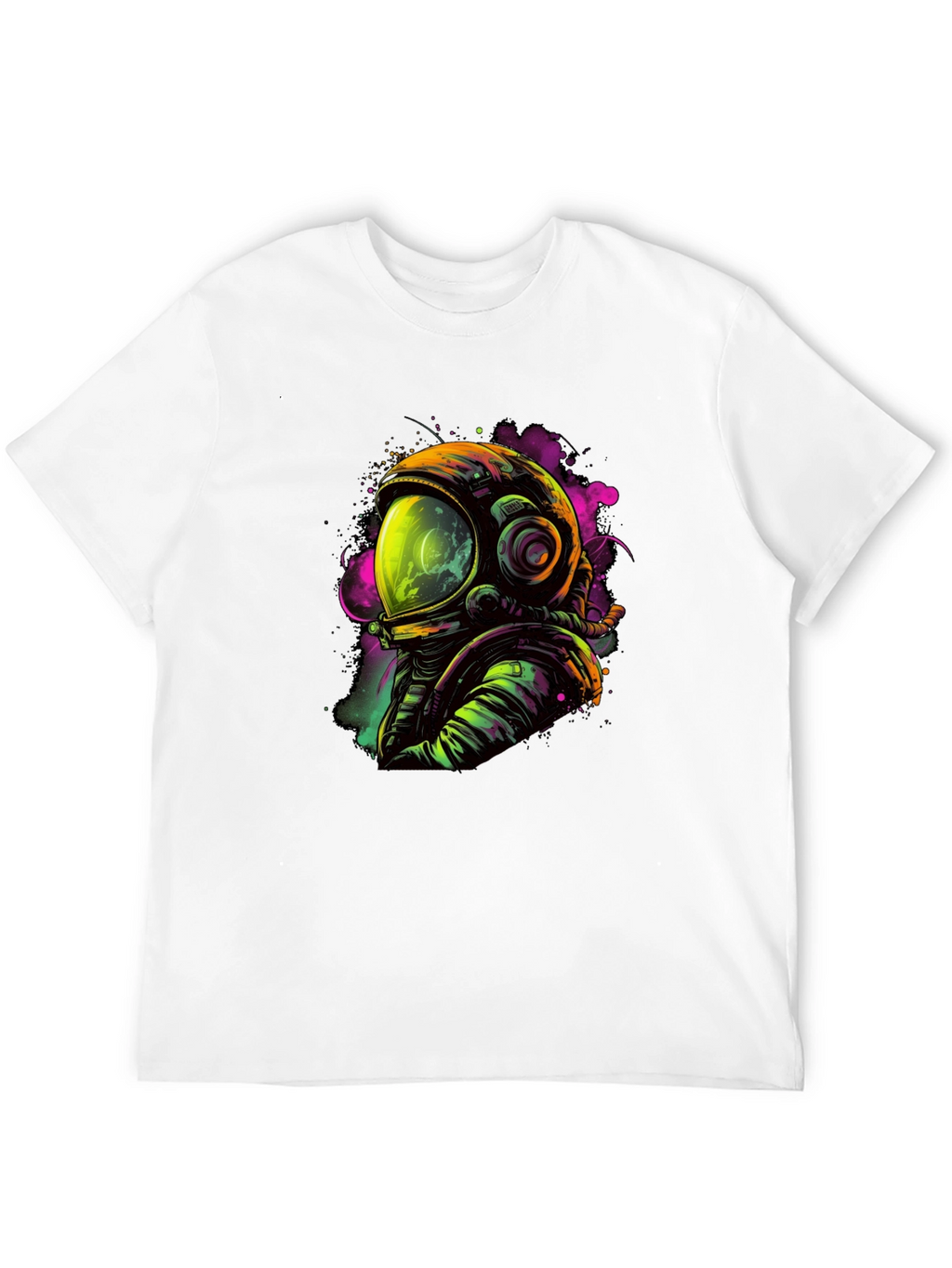 Neon Astronaut Graphic Black T-Shirt