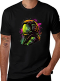 Neon Astronaut Graphic Black T-Shirt