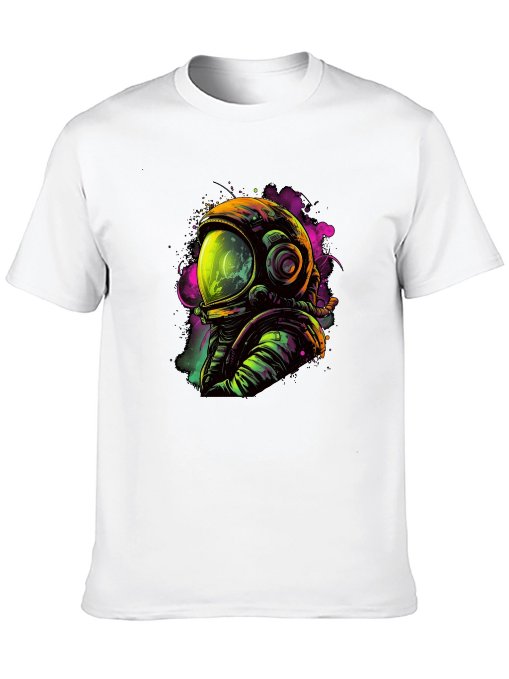 Neon Astronaut Graphic Black T-Shirt