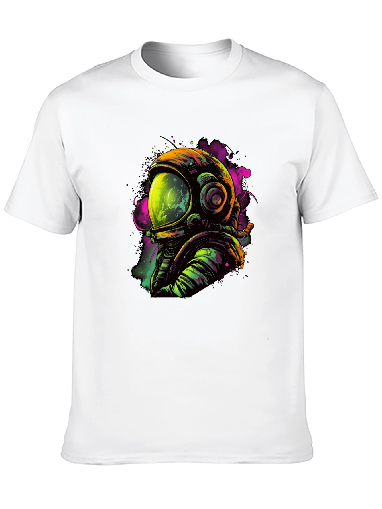 Neon Astronaut Graphic Black T-Shirt