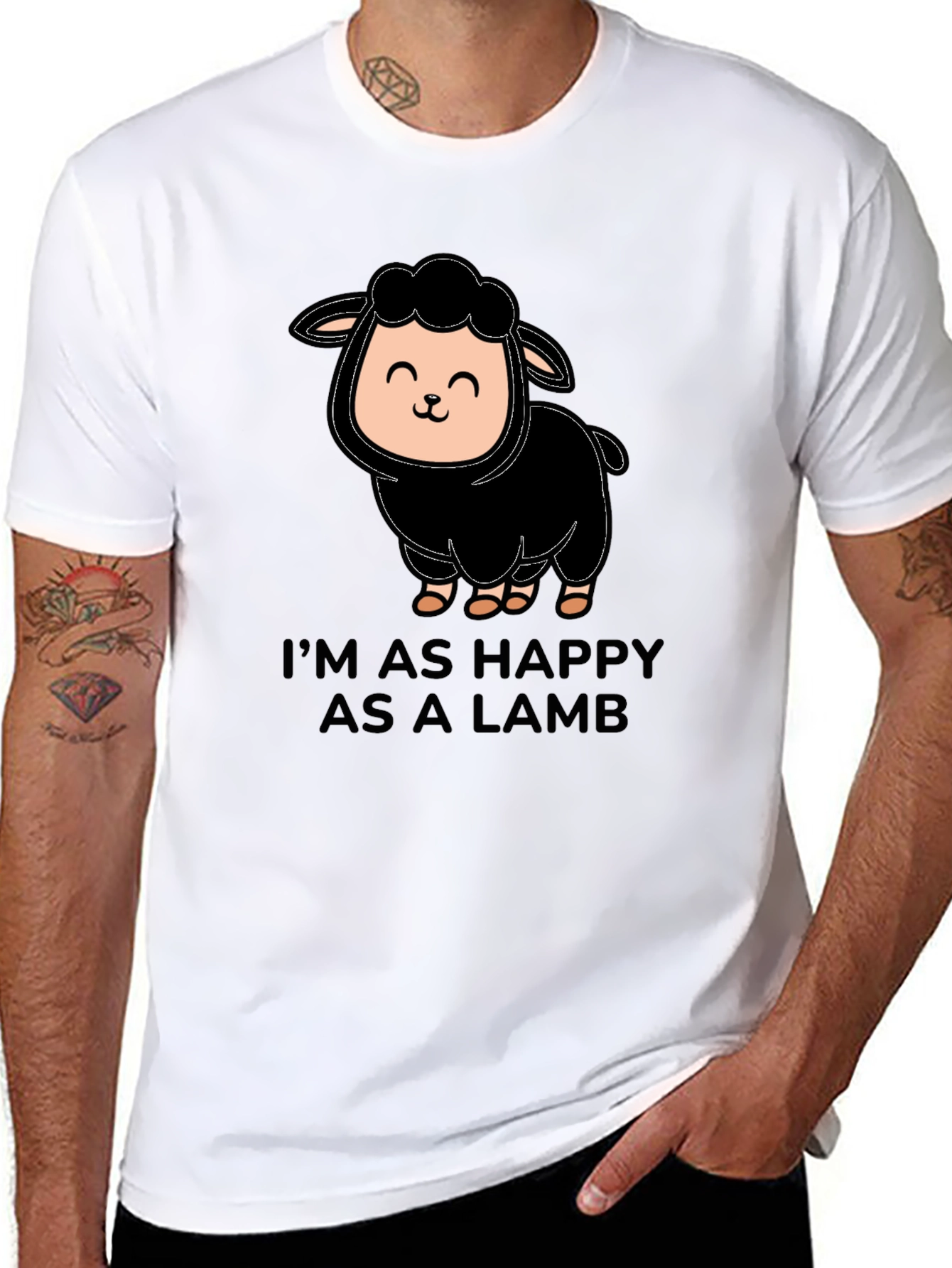 Happy Lamb T-Shirt - Cute Graphic Tee