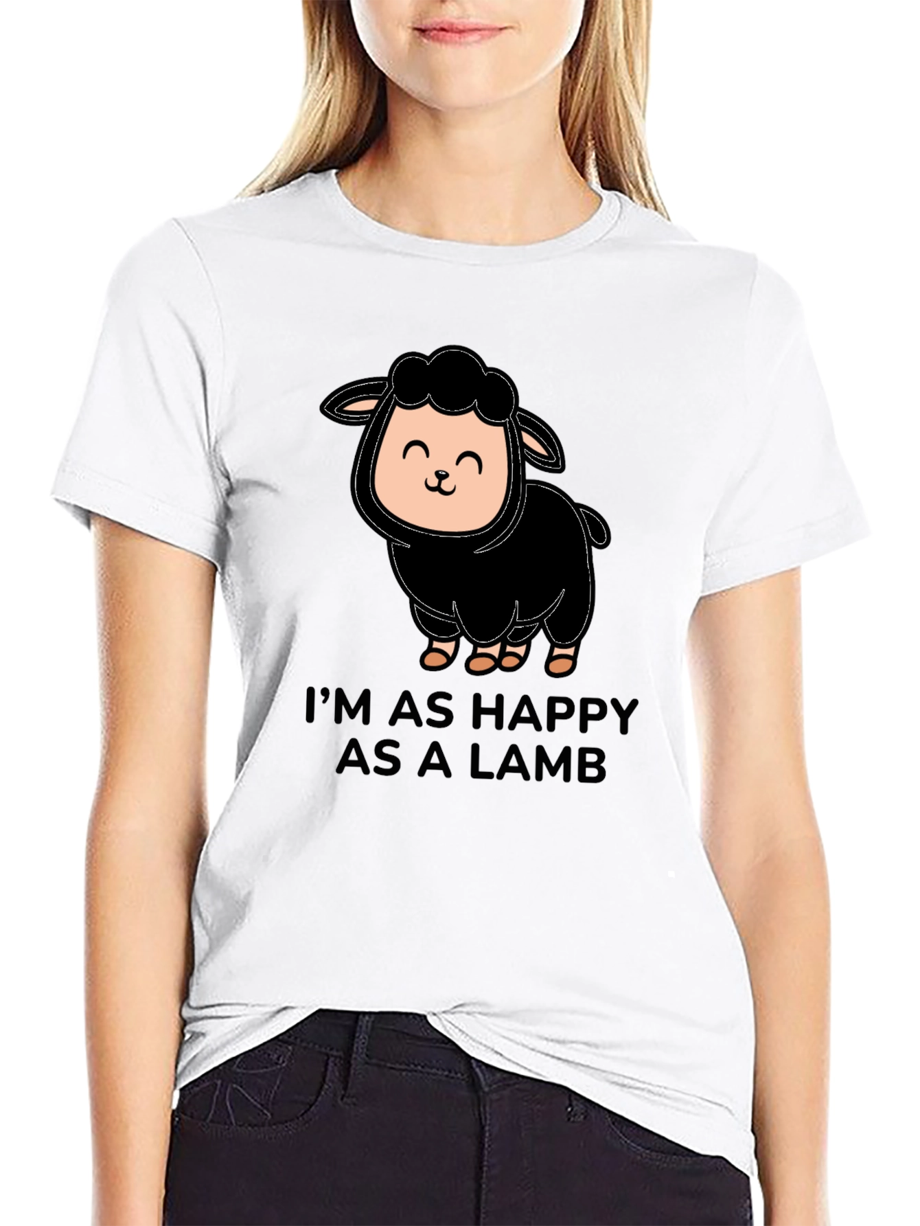 Happy Lamb T-Shirt - Cute Graphic Tee