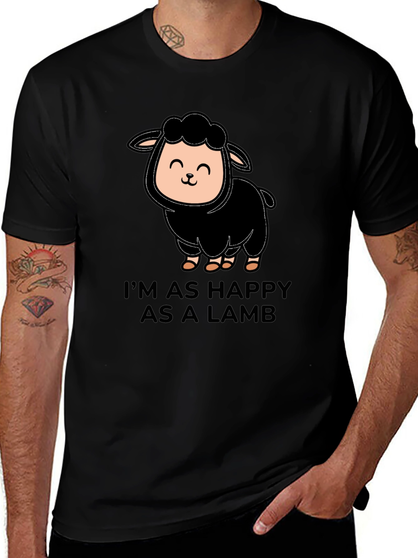 Happy Lamb T-Shirt - Cute Graphic Tee