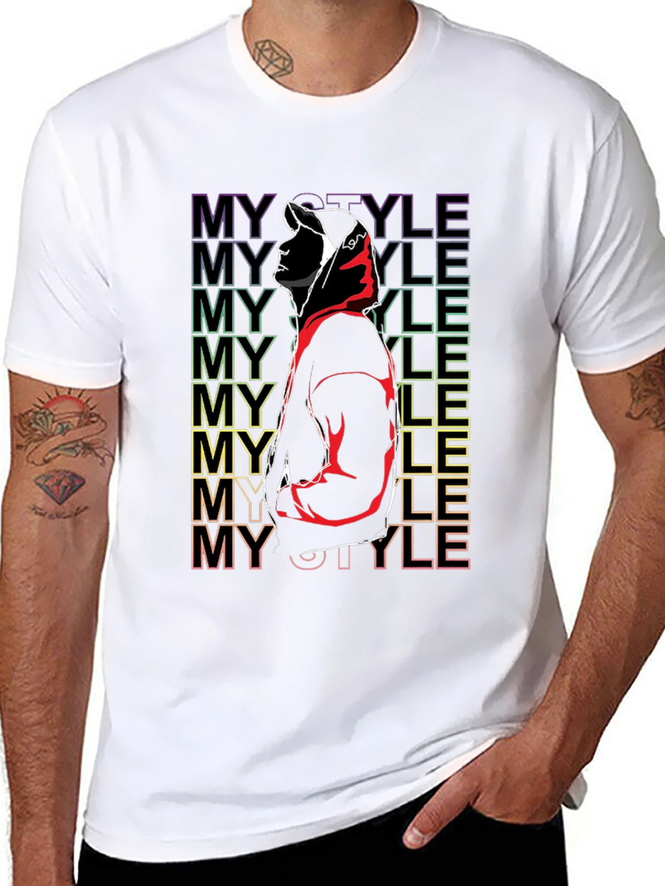 My Style Graphic Print Black T-Shirt