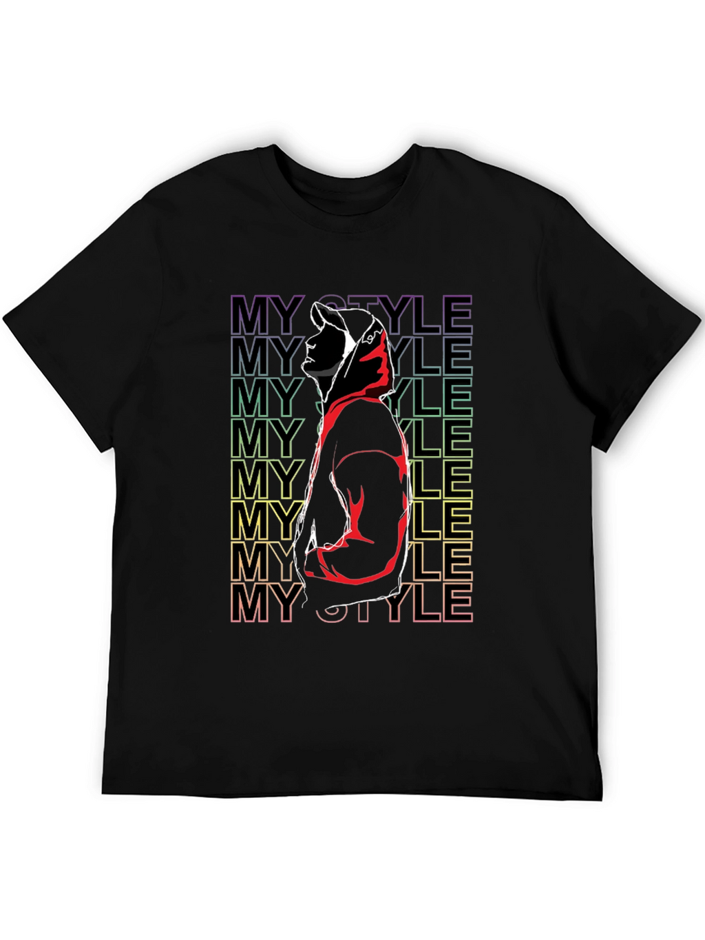 My Style Graphic Print Black T-Shirt
