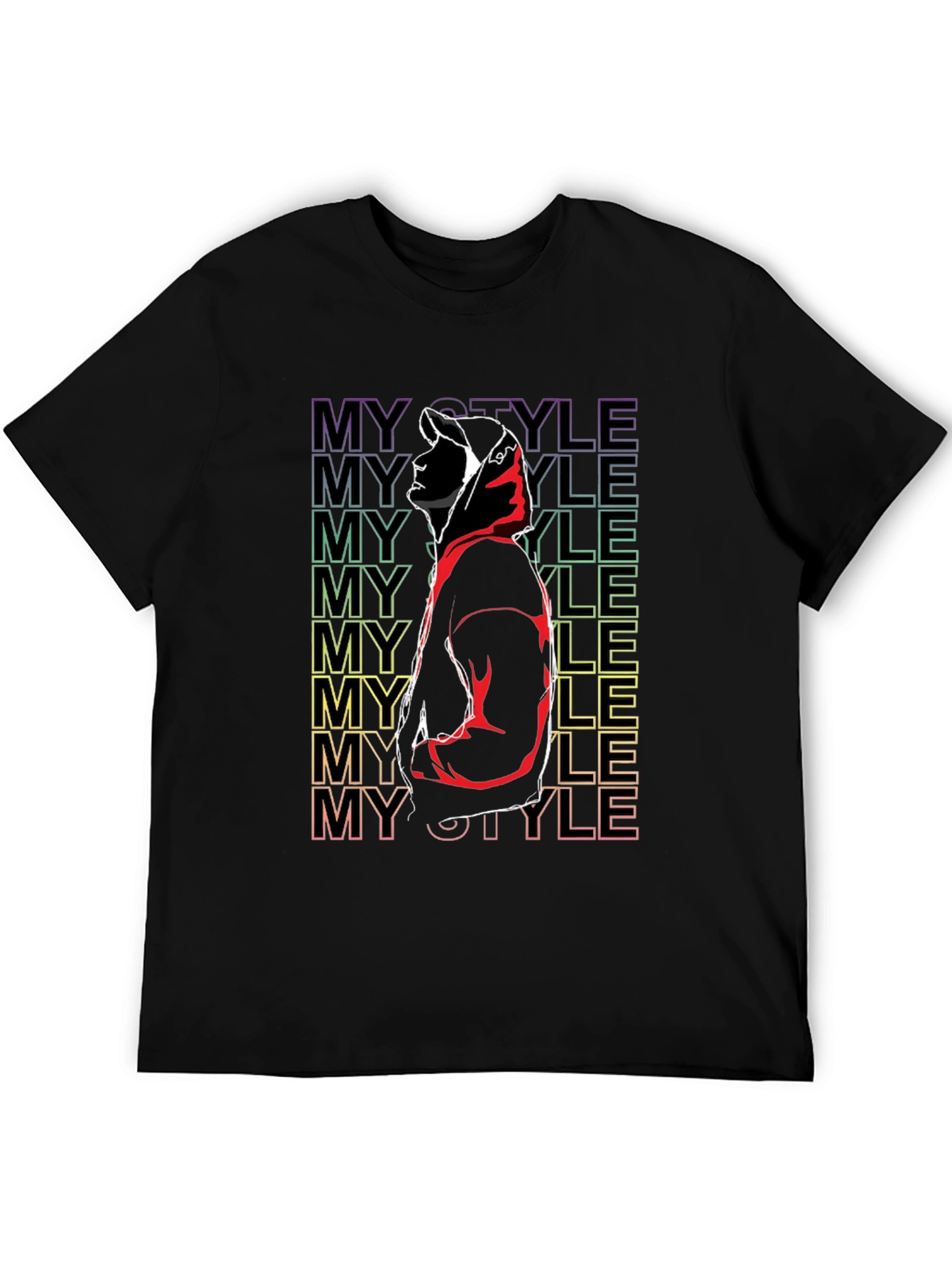 My Style Graphic Print Black T-Shirt
