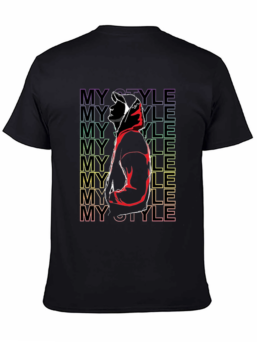 My Style Graphic Print Black T-Shirt