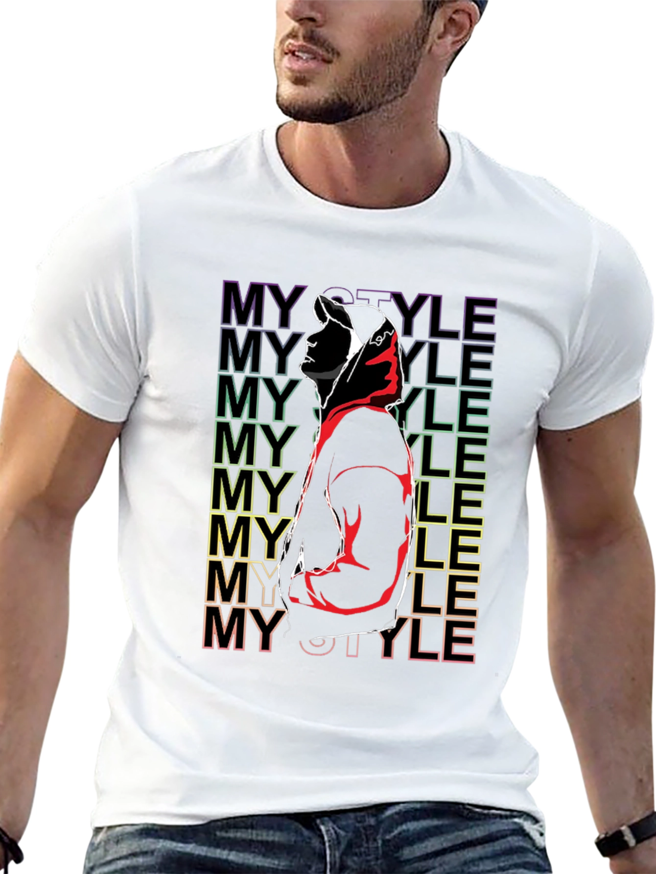 My Style Graphic Print Black T-Shirt