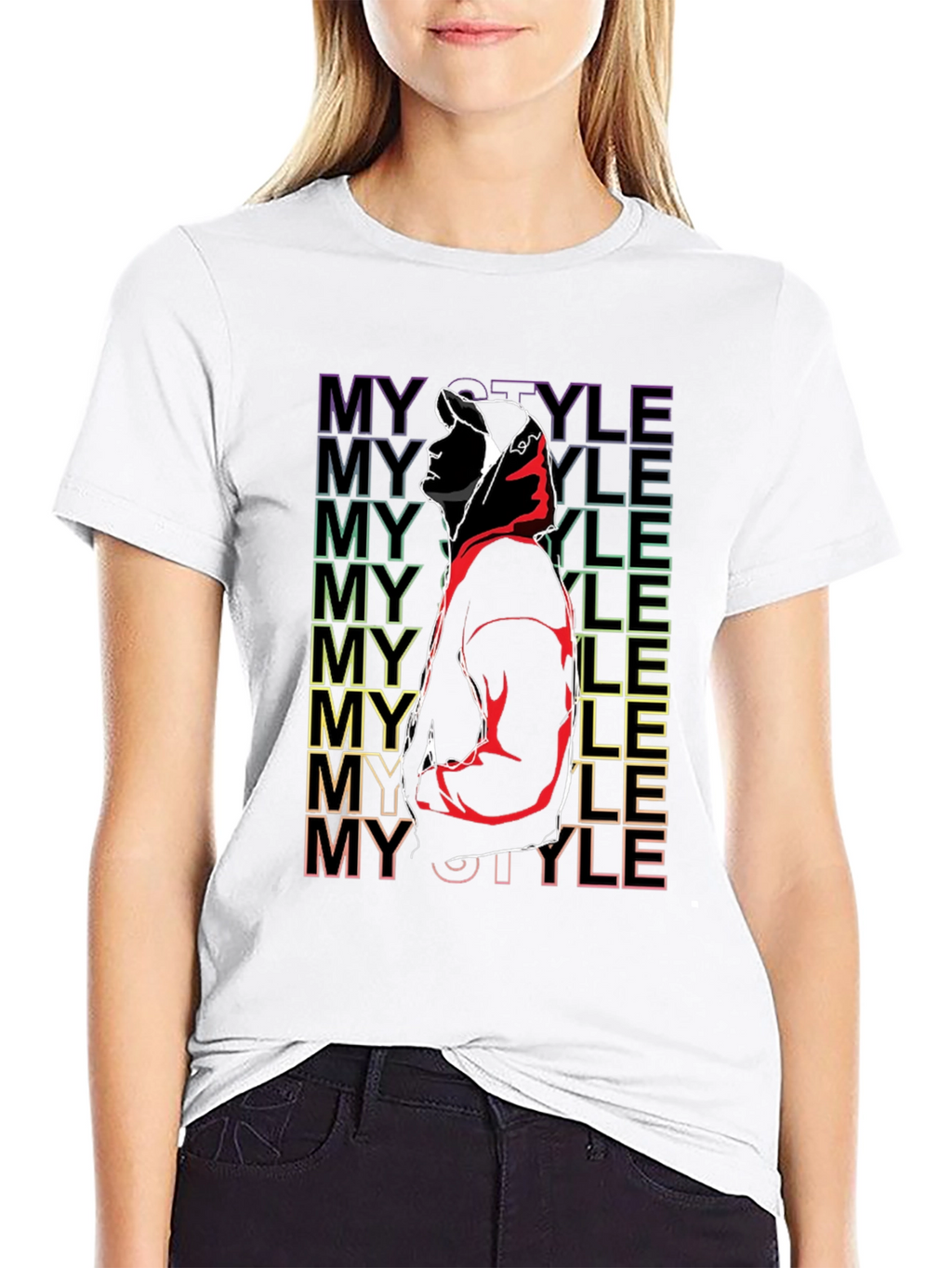 My Style Graphic Print Black T-Shirt