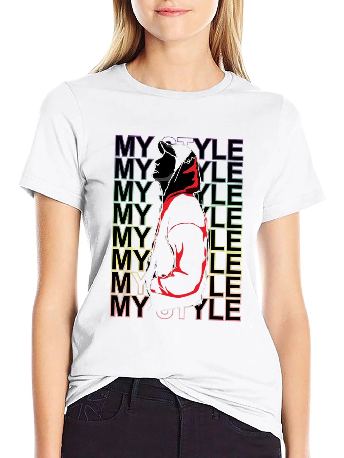 My Style Graphic Print Black T-Shirt